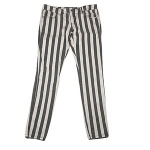 Tripp NYC Black White Vertical Striped Skinny Jeans Womens 5/27 Punk Goth Emo